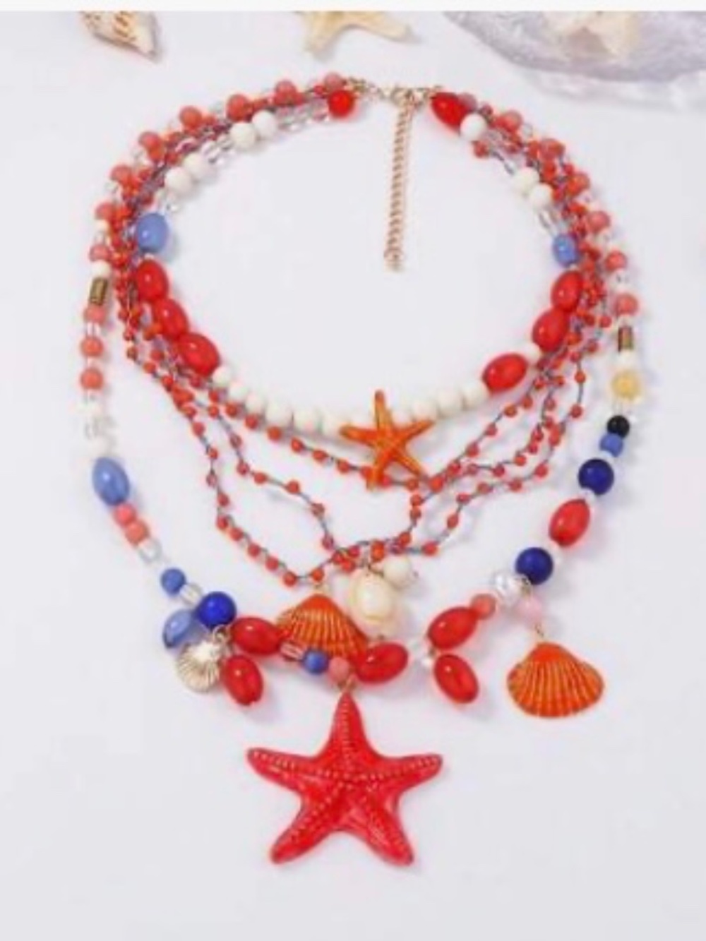 ZARA MULTI CHAIN VIBRANT COASTAL NECKLACE✨